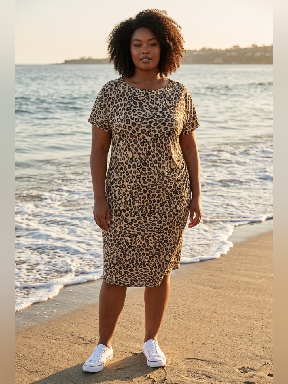 Women’s plus size 1X animal print dress travel dress